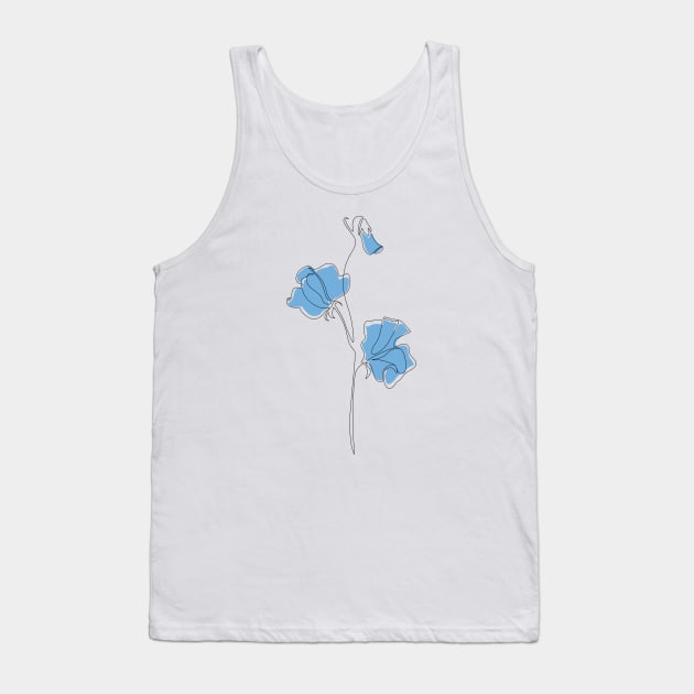 Blue Sweet Pea Tank Top by Explicit Design